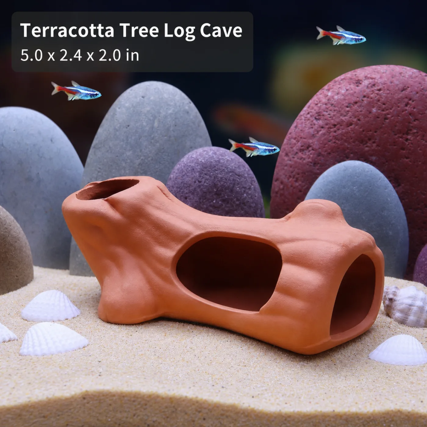 Pearl white low oval ceramic hideout cave for aquarium bottom decor