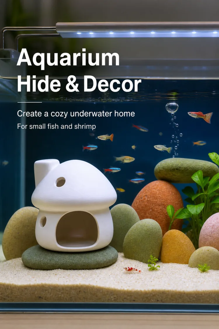 Hands shaping natural clay for handmade ceramic aquarium caves